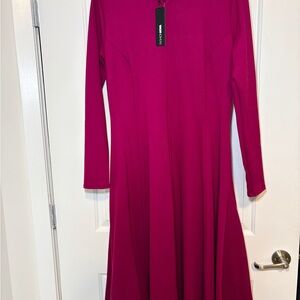 Fashion Nova Fuchsia Long Sleeve Dress